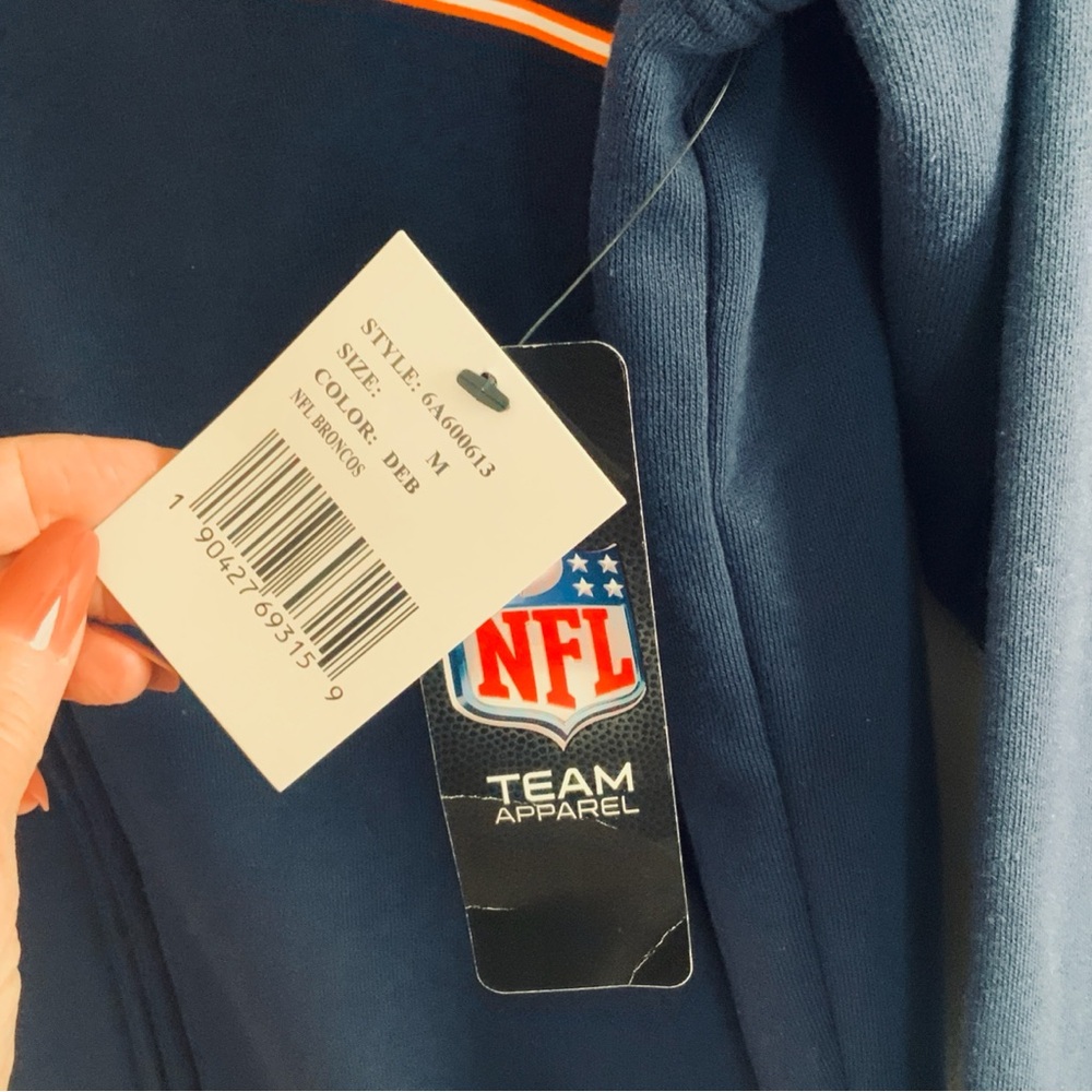 Bronco NFL Official Front Zipper Sweatshirt Hoodie Mens Size Medium NWT - Picture 11 of 16
